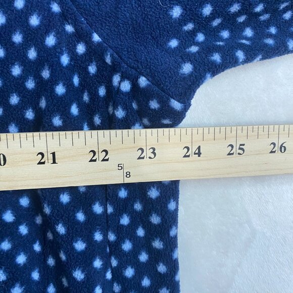 Lands' End Women's Henley Snap Fleece Jacket Blue 1X 16W-18W Fair Isle Nordic - Picture 8 of 9